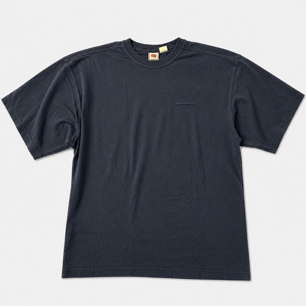 Vintage Levis Mens XL Navy Blue T Shirt Embroidered Logo 90s Made USA Tee